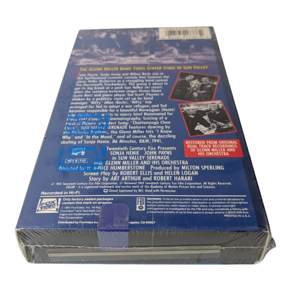 Sun Valley Serenade - VHS - 1991 Glenn Miller Band - New Sealed - Collectable - Picture 3 of 4